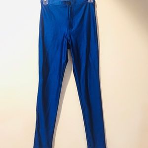 American Apparel royal blue nylon skinny pants (S)